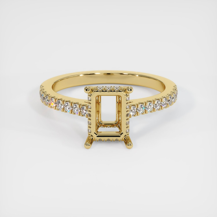 14K Yellow Gold Pave Ring Setting