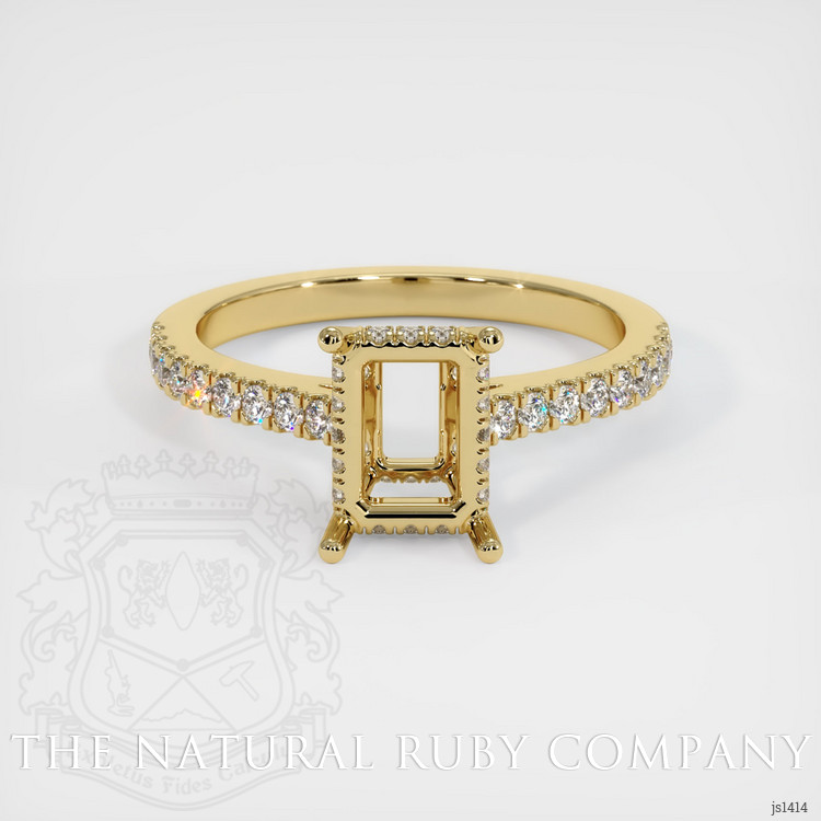 14K Yellow Gold Pave Ring Setting