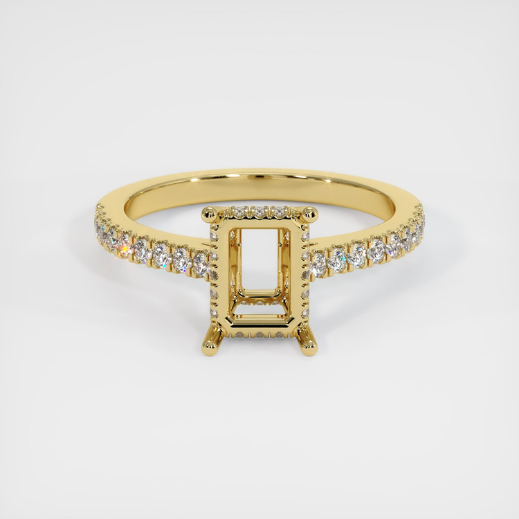 18K Yellow Gold Pave Ring Setting
