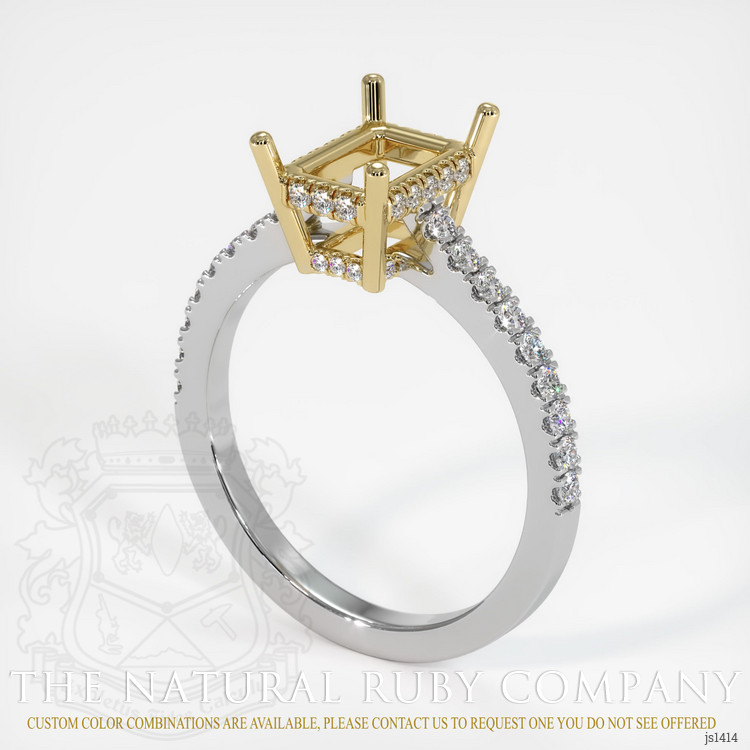 14K Yellow & White Pave Ring Setting