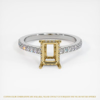 14K Yellow & White Pave Ring Setting Image