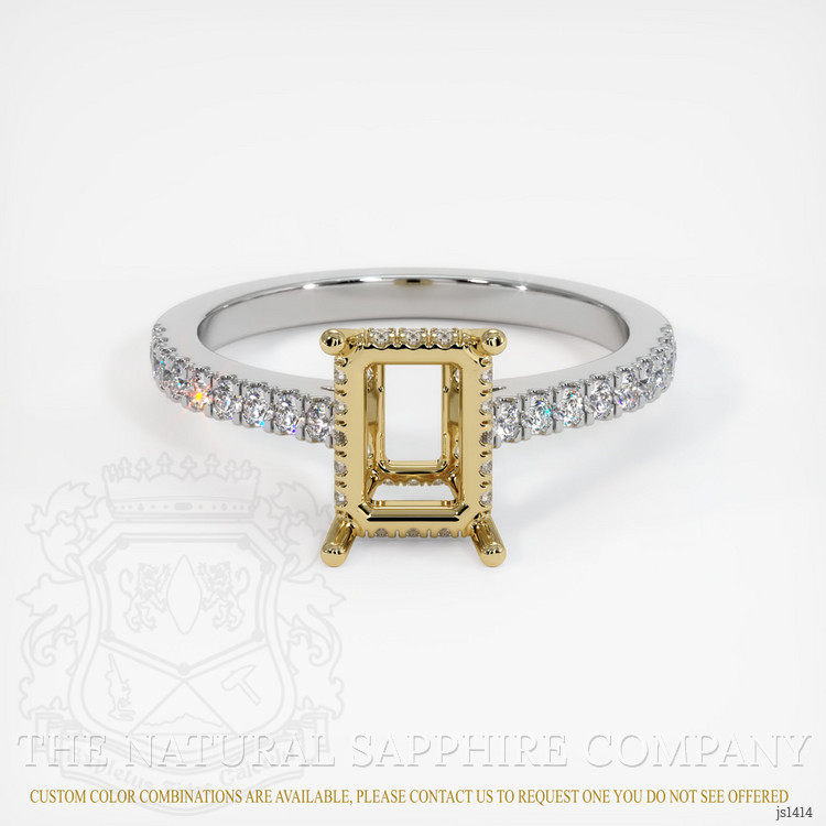 14K Yellow & White Pave Ring Setting