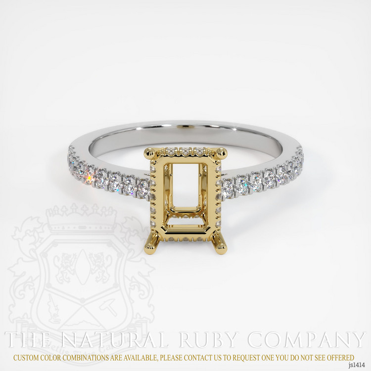 14K Yellow & White Pave Ring Setting