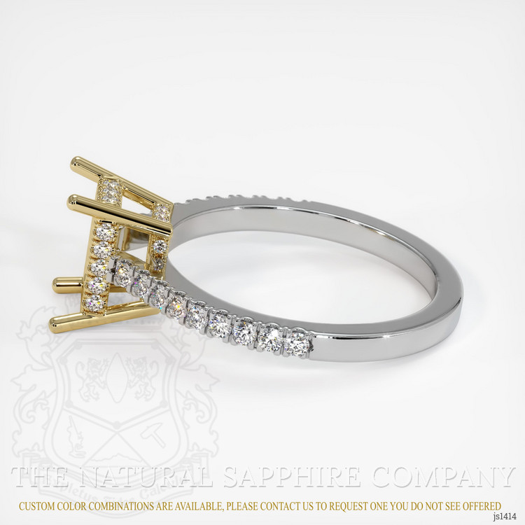 14K Yellow & White Pave Ring Setting