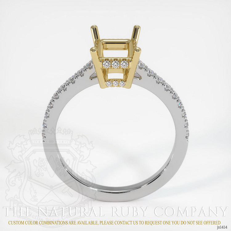 14K Yellow & White Pave Ring Setting