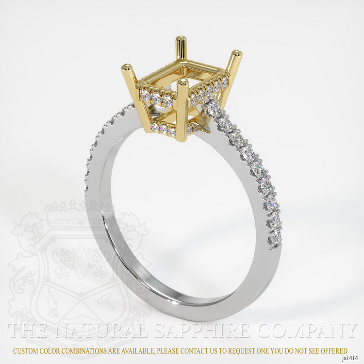 18K Yellow & White Pave Ring Setting