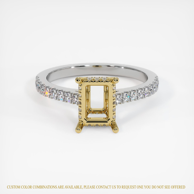 18K Yellow & White Pave Ring Setting