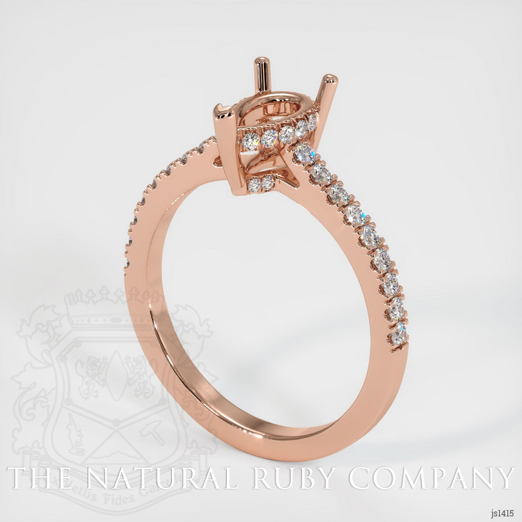 14K Rose Gold Pave Ring Setting