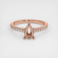 14K Rose Gold Pave Ring Setting Image