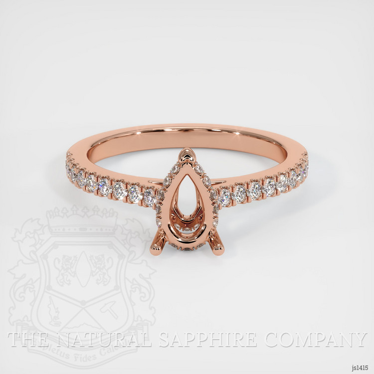 14K Rose Gold Pave Ring Setting