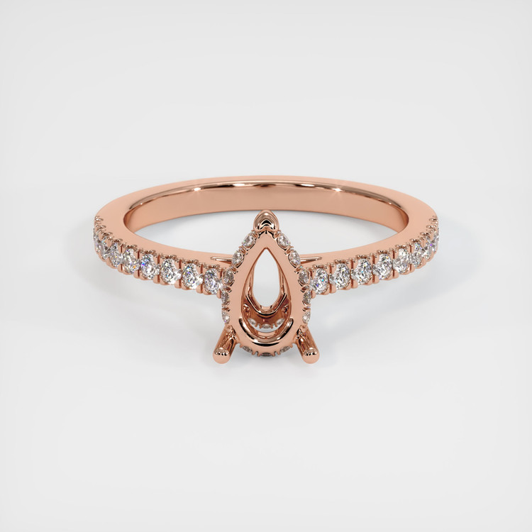 14K Rose Gold Pave Ring Setting