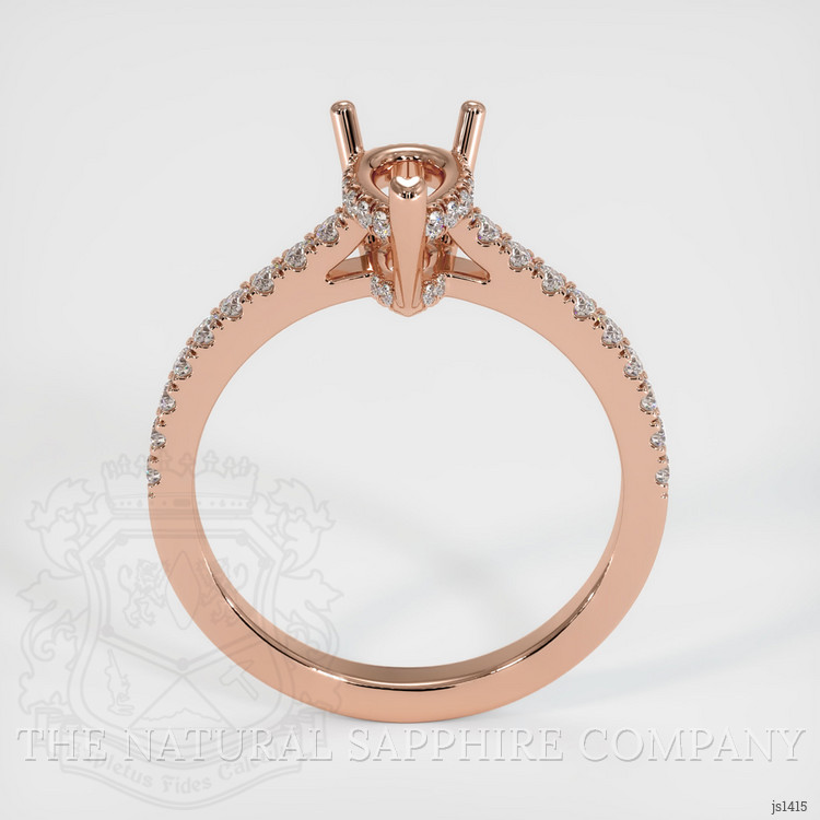 14K Rose Gold Pave Ring Setting