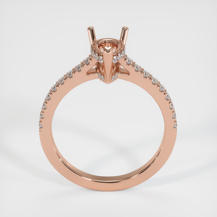 14K Rose Gold Pave Ring Setting