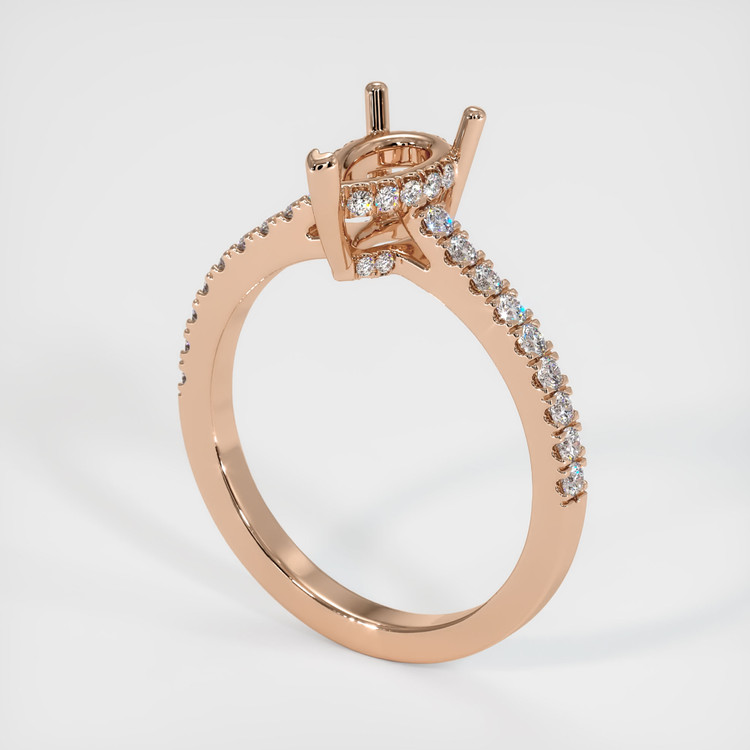 18K Rose Gold Pave Ring Setting