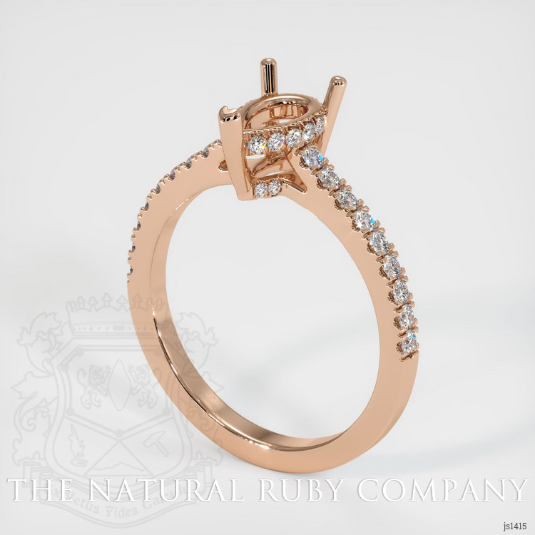 18K Rose Gold Pave Ring Setting