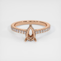 18K Rose Gold Pave Ring Setting Image
