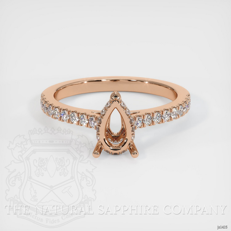 18K Rose Gold Pave Ring Setting