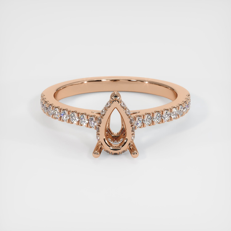 18K Rose Gold Pave Ring Setting
