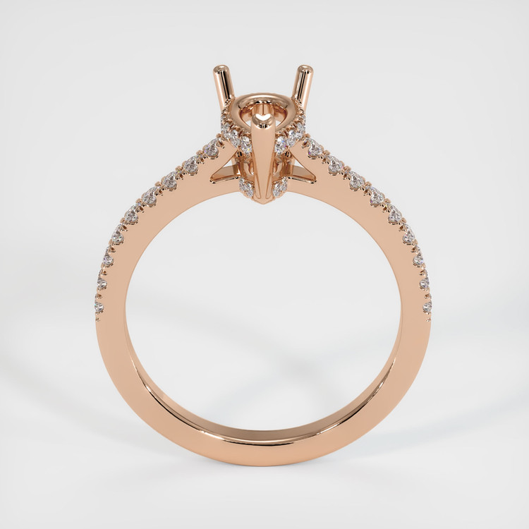 18K Rose Gold Pave Ring Setting