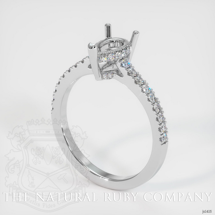 14K White Gold Pave Ring Setting