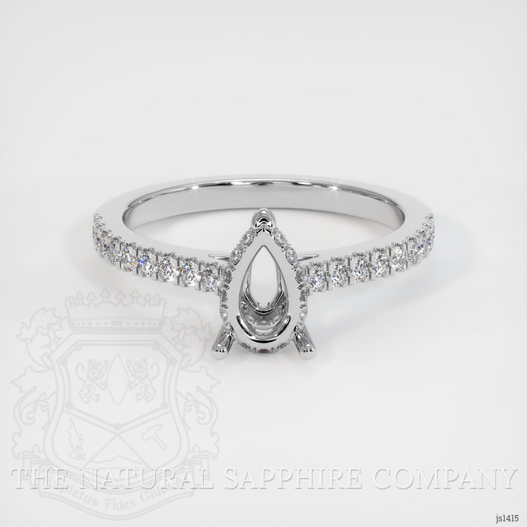 14K White Gold Pave Ring Setting
