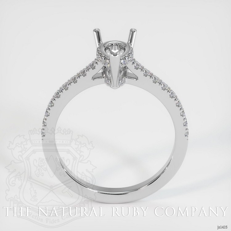 14K White Gold Pave Ring Setting