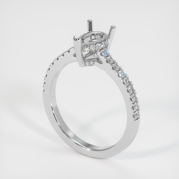 18K White Gold Pave Ring Setting