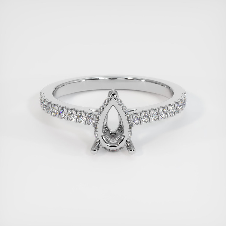 18K White Gold Pave Ring Setting