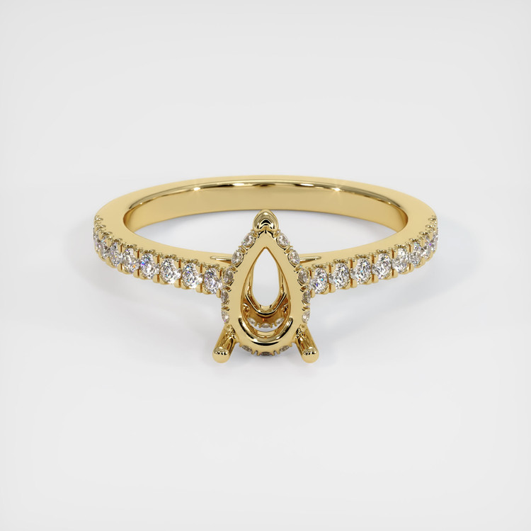 14K Yellow Gold Pave Ring Setting