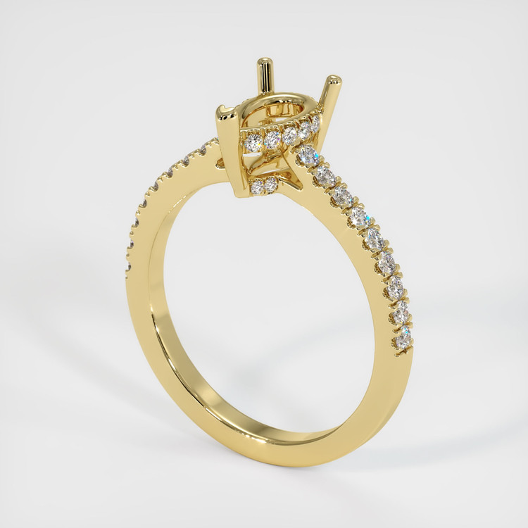 18K Yellow Gold Pave Ring Setting