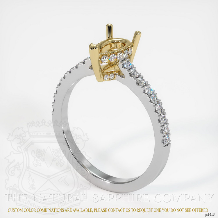 14K Yellow & White Pave Ring Setting