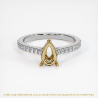 14K Yellow & White Pave Ring Setting Image