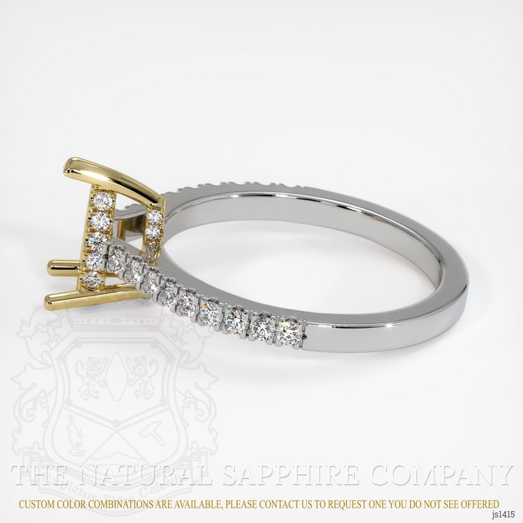 14K Yellow & White Pave Ring Setting