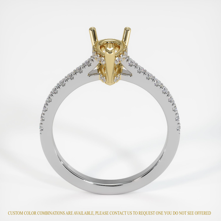 14K Yellow & White Pave Ring Setting