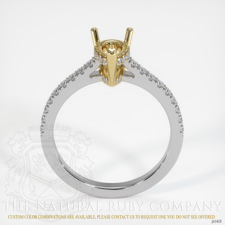 14K Yellow & White Pave Ring Setting