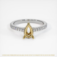 18K Yellow & White Pave Ring Setting Image