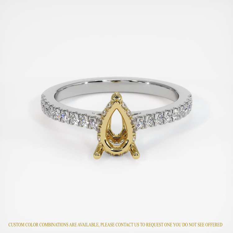 18K Yellow & White Pave Ring Setting