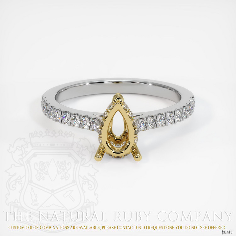 18K Yellow & White Pave Ring Setting