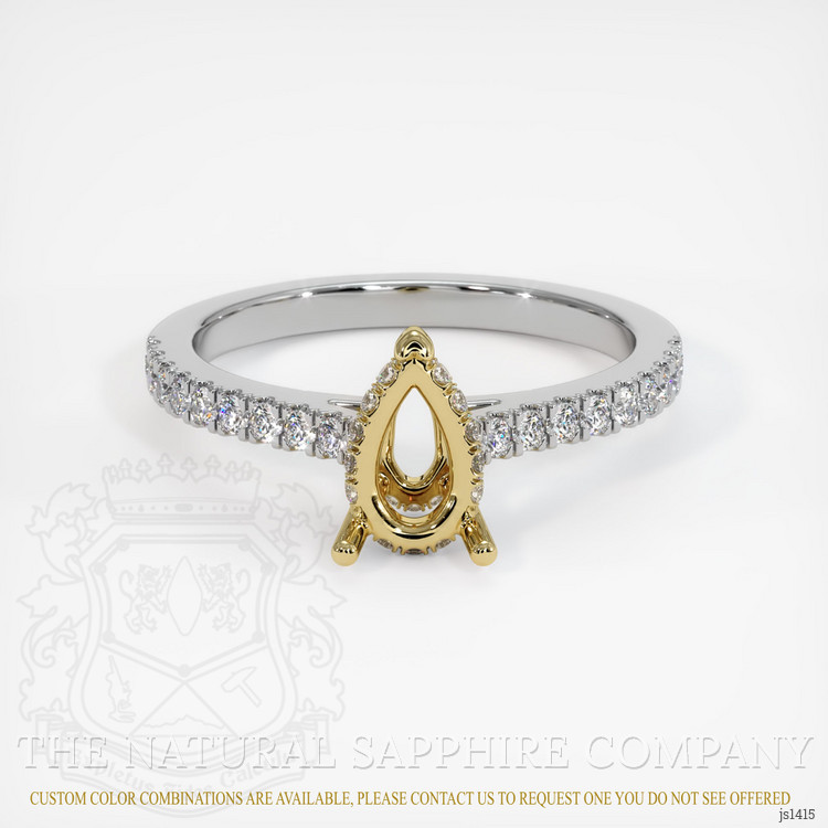 18K Yellow & White Pave Ring Setting