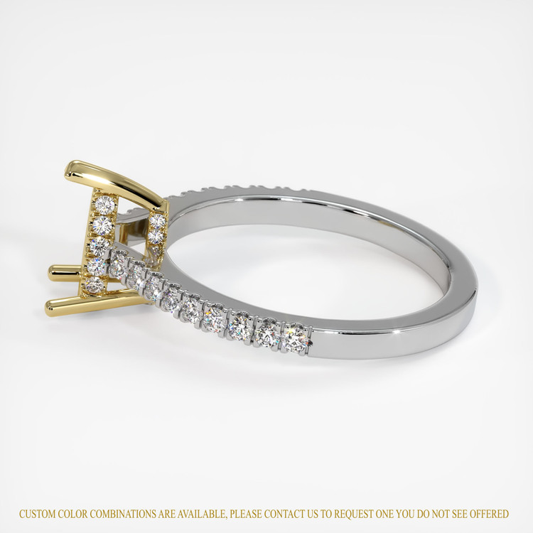 18K Yellow & White Pave Ring Setting
