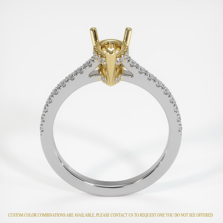 18K Yellow & White Pave Ring Setting