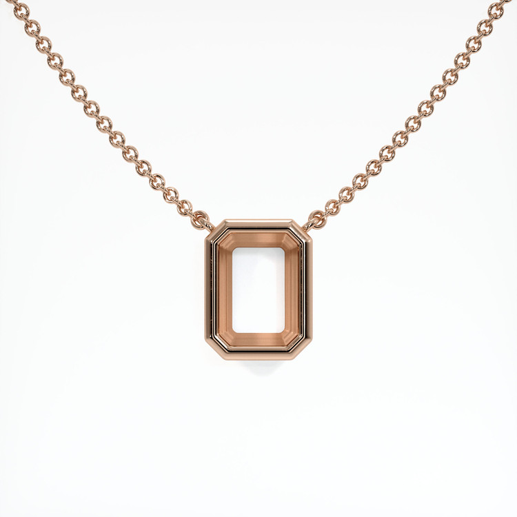 14K Rose Gold Bezel Necklace Setting