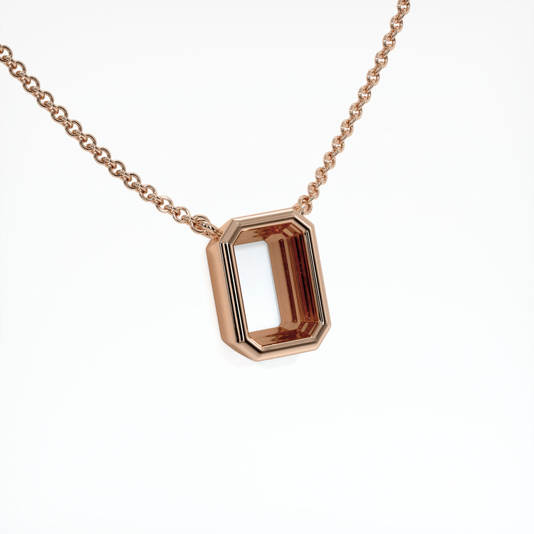 14K Rose Gold Bezel Necklace Setting