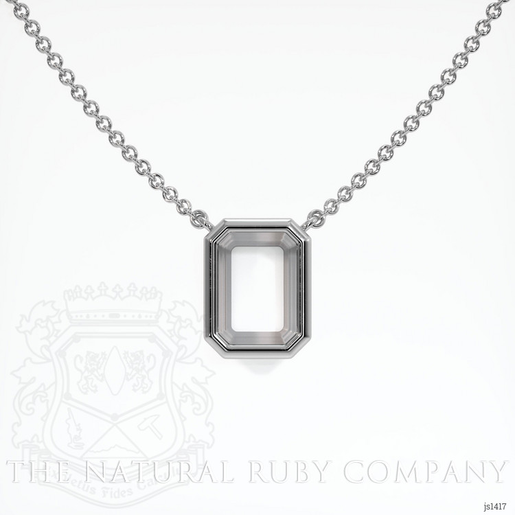 18K White Gold Bezel Necklace Setting