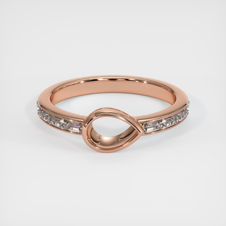 14K Rose Gold Accent Stones Ring Setting