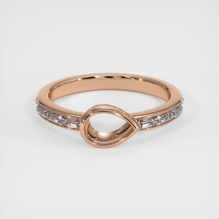 18K Rose Gold Accent Stones Ring Setting