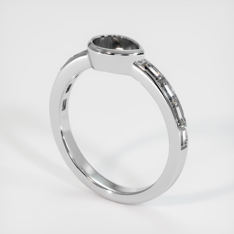 14K White Gold Accent Stones Ring Setting