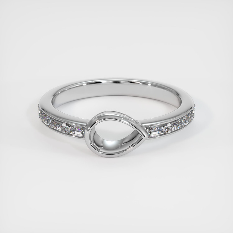 14K White Gold Accent Stones Ring Setting