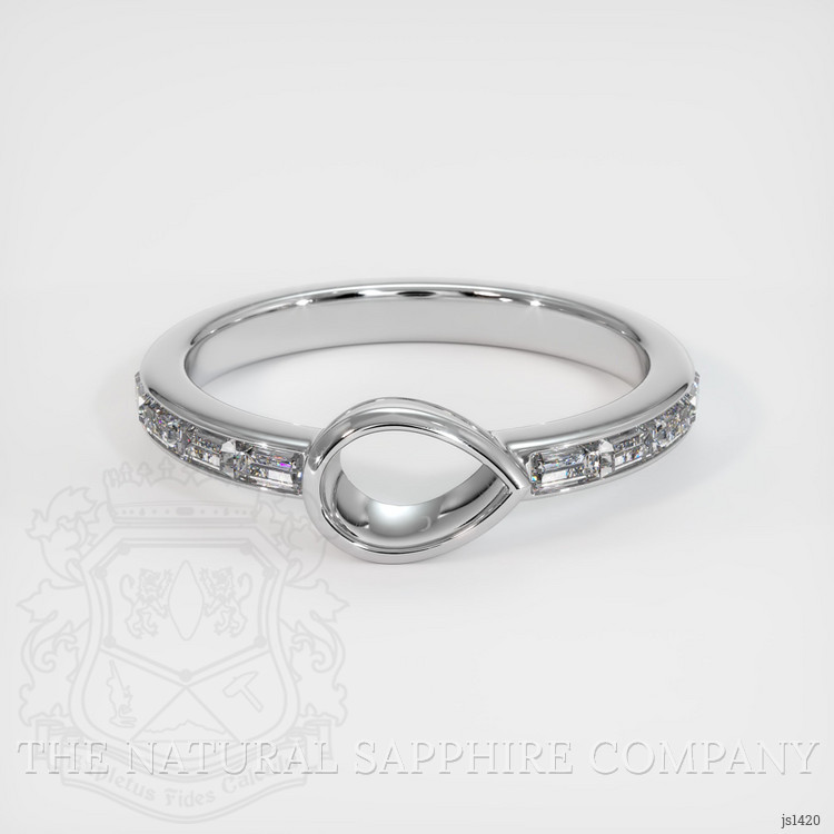 14K White Gold Accent Stones Ring Setting