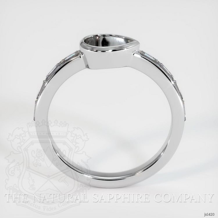 14K White Gold Accent Stones Ring Setting